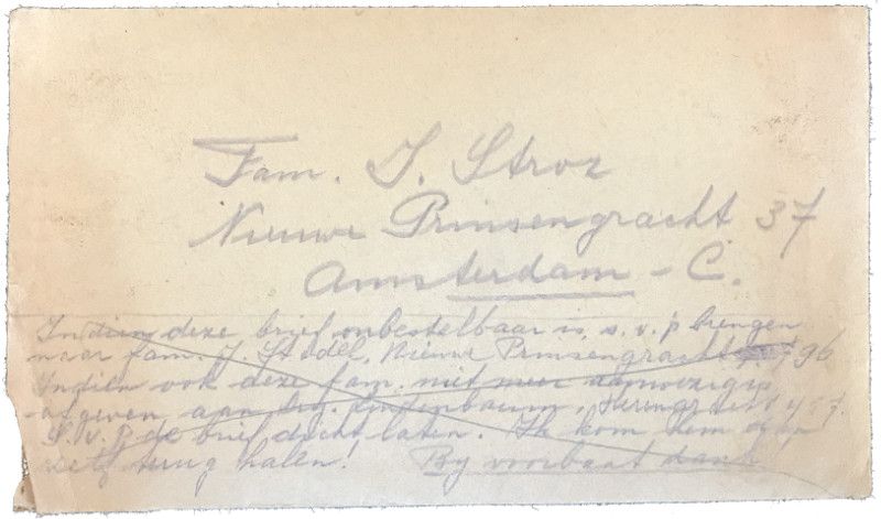 Envelop waarmee Schelvis zijn brief verstuurde (Foto: Post uit de Vergetelheid)